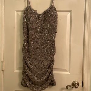 Sparkly grey cocktail dress